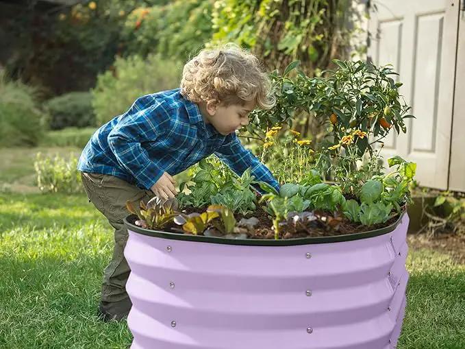 Galvanized Raised Garden Beds Outdoor // 4×2×1 ft Planter Raised Beds for Gardening, Vegetables, Flowers // Large Metal Garden Box (Lavender) by GreenHaven Gardens