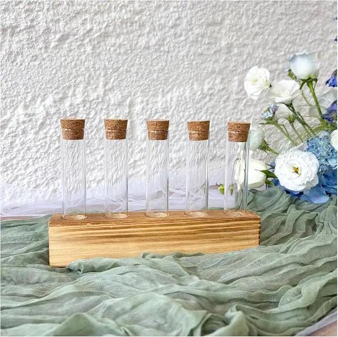 KAXYEW Glass Test Tubes with Cork Stoppers, Small Clear Glass Test Tube Plants Propagation Station for Scientific Experiments, Plant Cuttings Handmade Crafts Party Candy Storage by GreenHaven Gardens