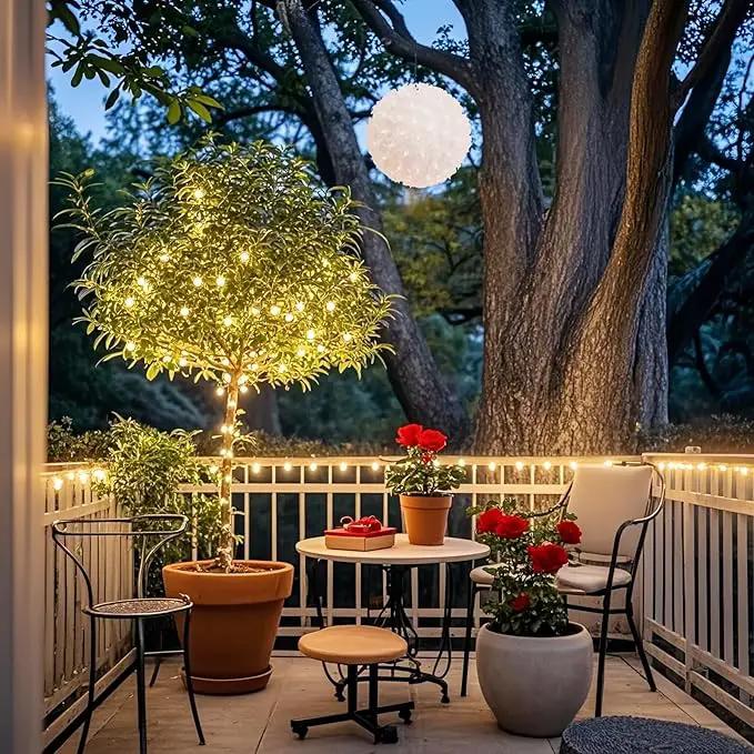 100 Clear Warm Christmas Sphere Light, UL Certified and Commercial Grade 7.5 Inches Hanging Sphere, for Indoor and Outdoor Party, Garden, Gate, Patio, Trees. by GreenHaven Gardens