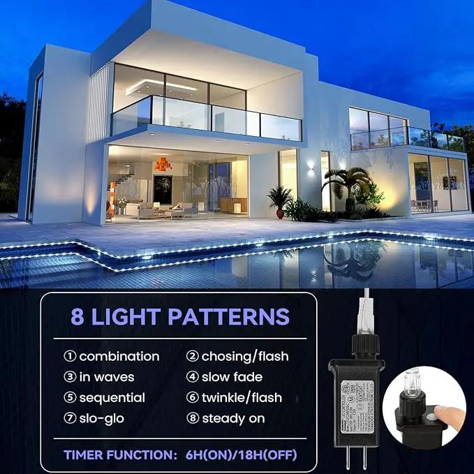 184FT 1000LED Rope Lights Outdoor, Outside LED Rope Lights Plug in String Lights Waterproof 8 Modes Clear Tube Lights for RV Camping Pool Patio Garden Christmas Tree Holiday Decoration(Cool White) by GreenHaven Gardens