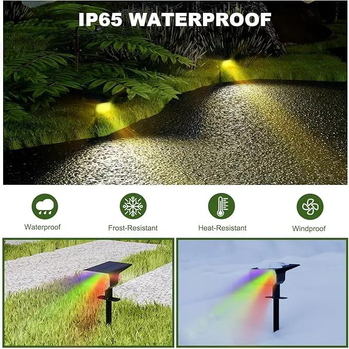 Solar Lights Outdoor Waterproof IP65, 8 Lighting Modes Multicolor Solar Spot Lights Outdoor, Landscape Spotlights for Garden Yard, 4 Pack RGB by GreenHaven Gardens