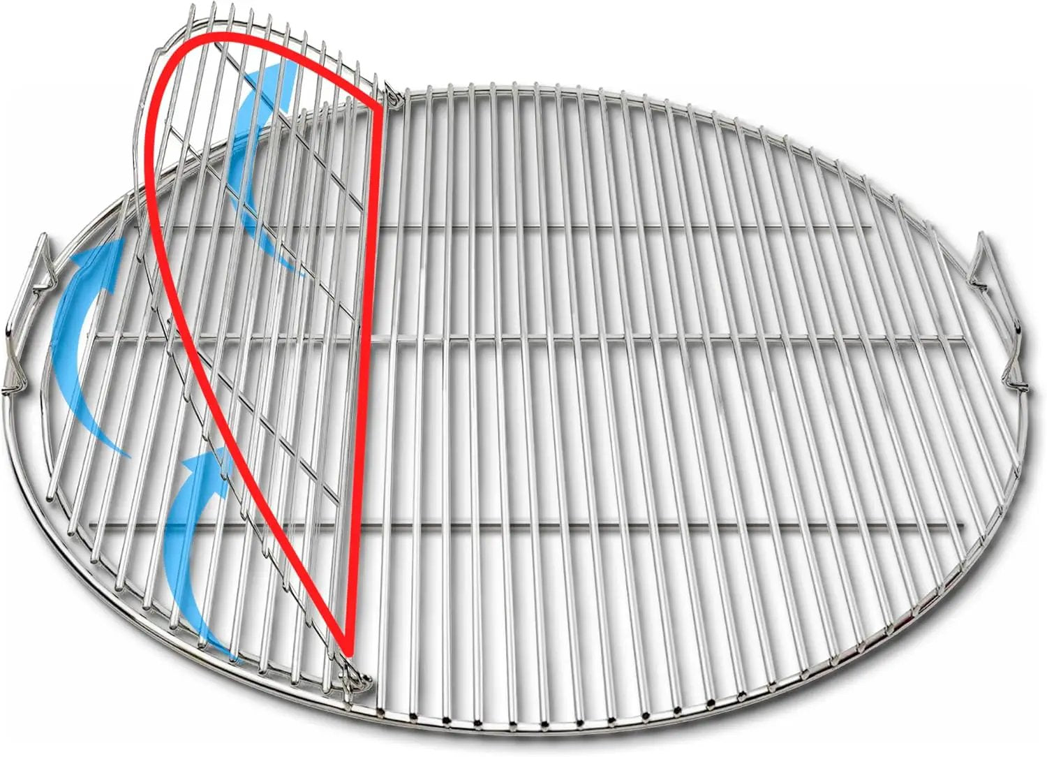 SnS Grills Slow ‘N Sear EasySpin Charcoal Grill Cooking Grate - Compatible with Weber and Other Grills, 2-Zone Stainless Steel Hinged Replacement - Tailgating & Backyard Cooking - 26” Inches by GreenHaven Gardens