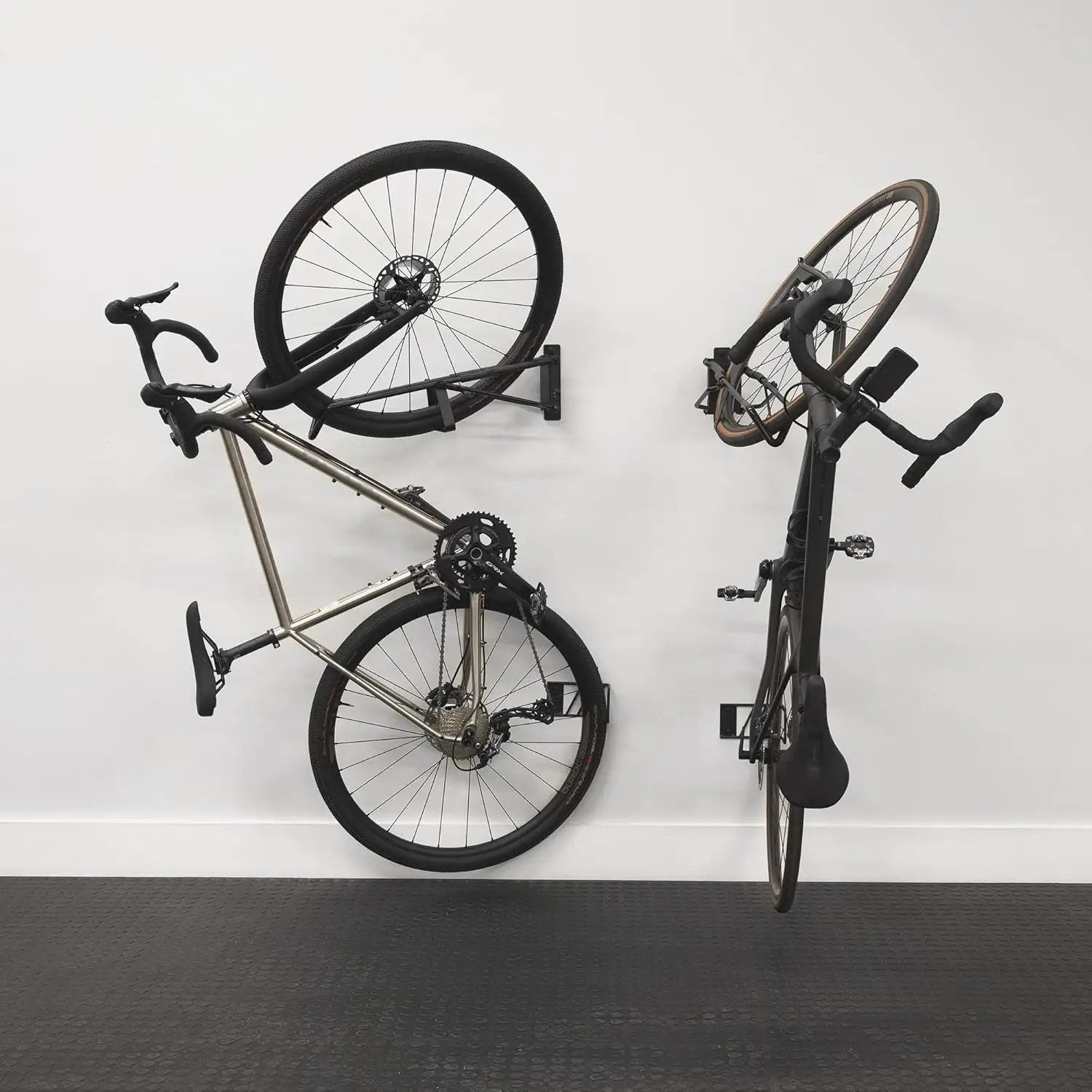 StoreYourBoard SwivelStow Road & Gravel Bike Storage – Heavy Duty Bike Hanger, No-Lift Bike Wall Mount for Garage Bike Storage, Holds 70 lbs, Patent-Pending by GreenHaven Gardens