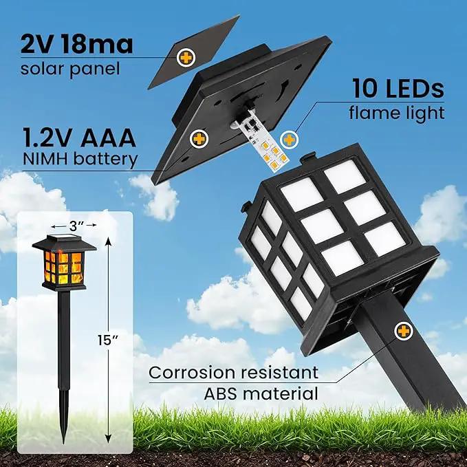 GIGALUMI Solar Lights for Outside,10 Pack Flickering Flame LED Solar Outdoor Lights, Waterproof Solar Garden Lights Maintain 10 Hours of Lighting for Christmas, Garden, Landscape, Path, Yard, Patio by GreenHaven Gardens