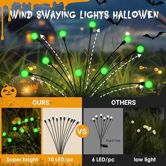 Solar Garden Lights for Outdoor, Green by GreenHaven Gardens