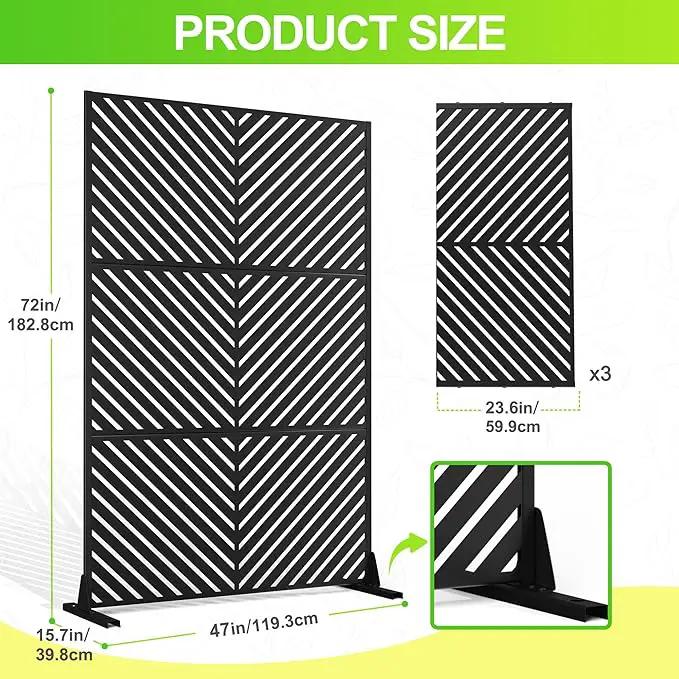 Outdoor Privacy Screen,72" H×47" W Metal Privacy Screen, Freestanding Privacy Fence Panels for Patio by GreenHaven Gardens