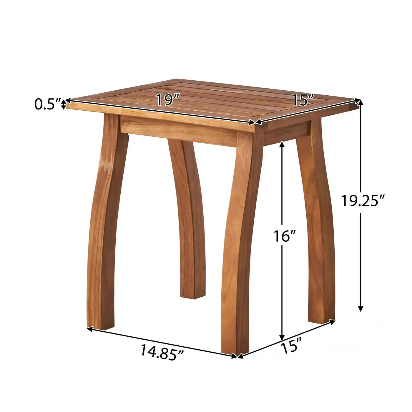 Kinesis Outdoor Side Table With Slatted Top and Wood Frame by HouseOfZazla