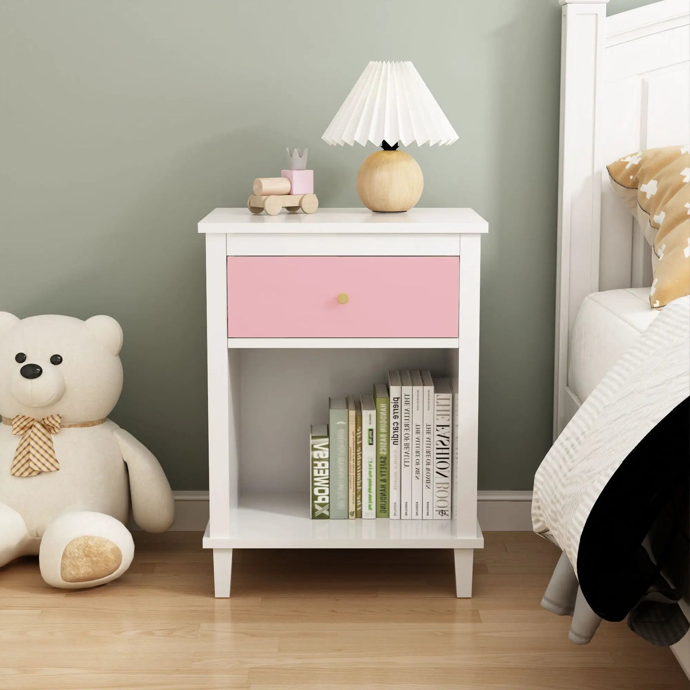 Nightstand With 1 Drawer 1 Shelf by HouseOfZazla