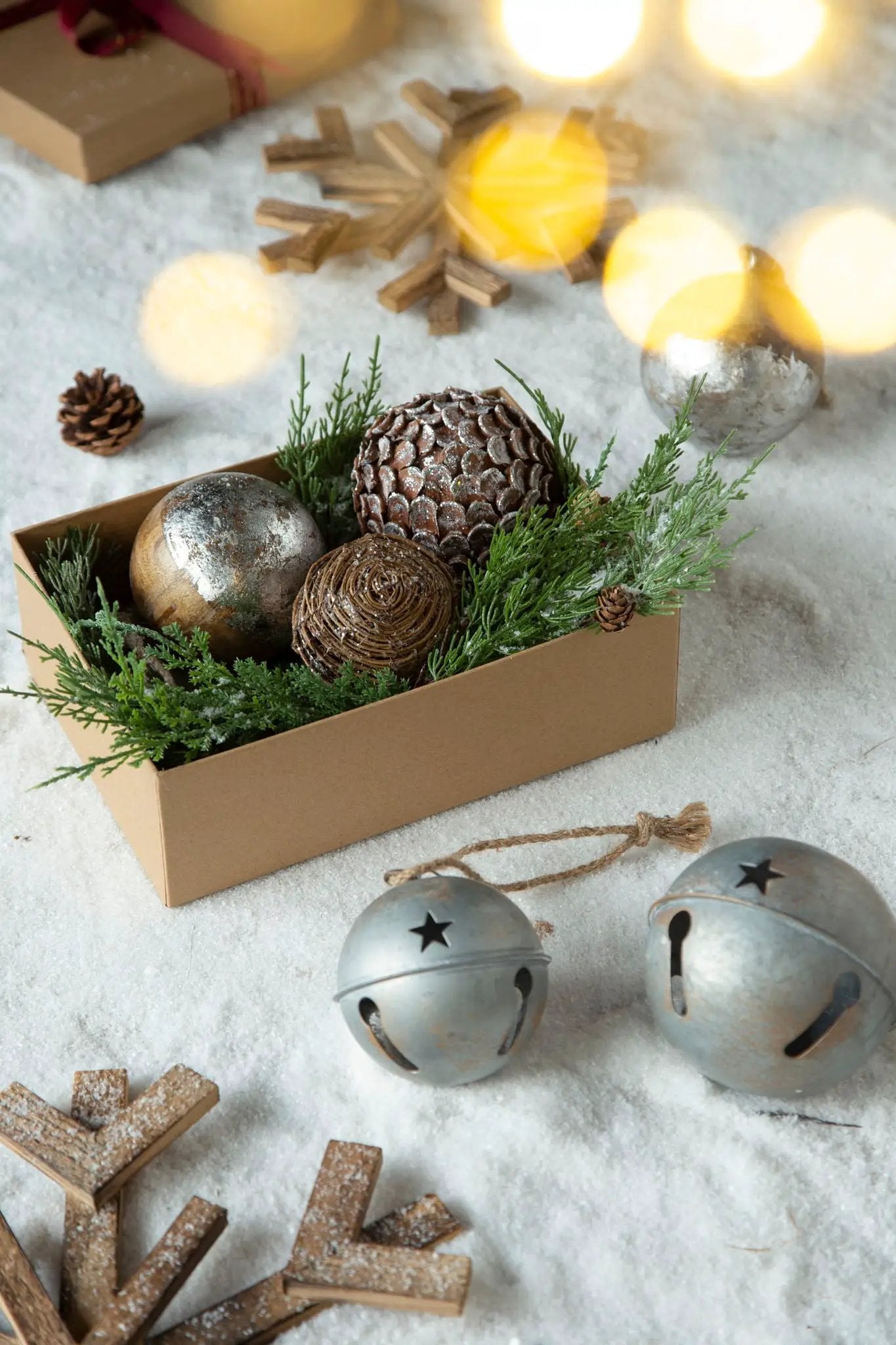 Christmas Ball Ornaments, Wood Decorative Hanging Ball Christmas Tree Ornaments For Holiday Party Decorations by HouseOfZazla