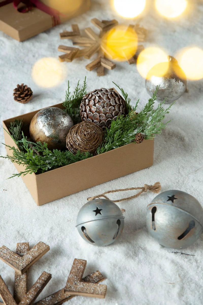 Christmas Ball Ornaments, Wood Decorative Hanging Ball Christmas Tree Ornaments For Holiday Party Decorations by HouseOfZazla