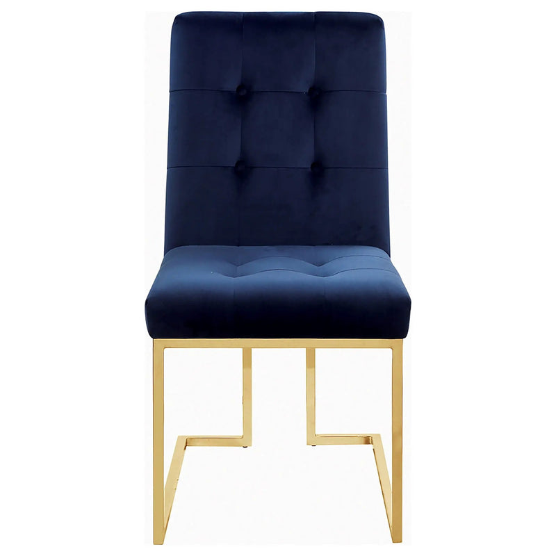 Cisco Velvet Upholstered Dining Side Chair Gold (Set of 2) by Unique Piece Furniture