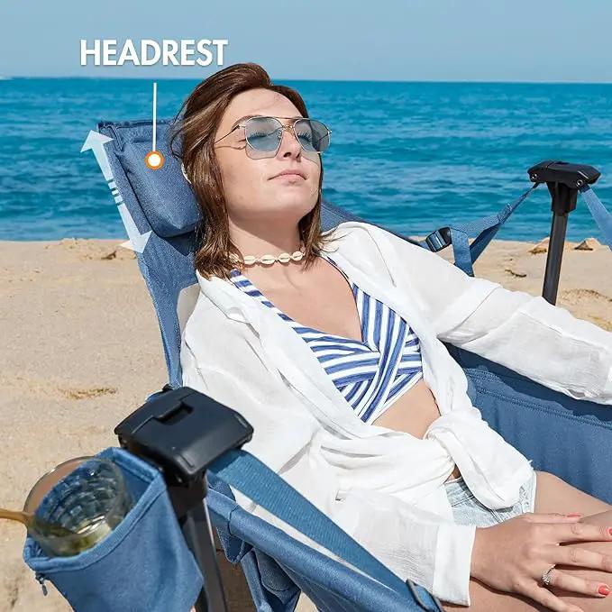 Portal Hammock Camping Chair, Portable Outdoor Swinging Chairs, Rocking Chair for Adults with Adjustable Back and Height for Lawn, Backyard, Patio, Supports 400 lbs, Breathable Mesh High Back, Blue by GreenHaven Gardens