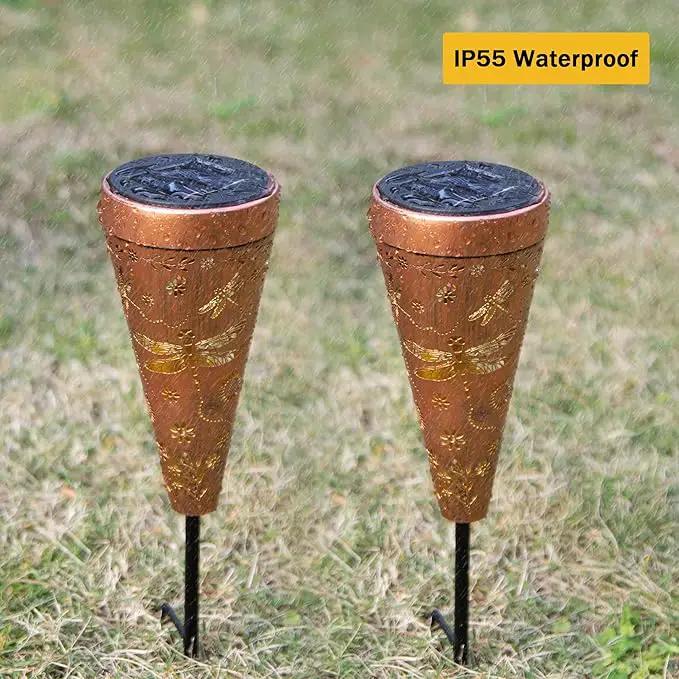 2 Pack Dragonfly Solar Pathway Lights: Outdoor, Waterproof Solar Walkway Lights for Garden, Backyard Patio, Path Yard, Lawn by GreenHaven Gardens