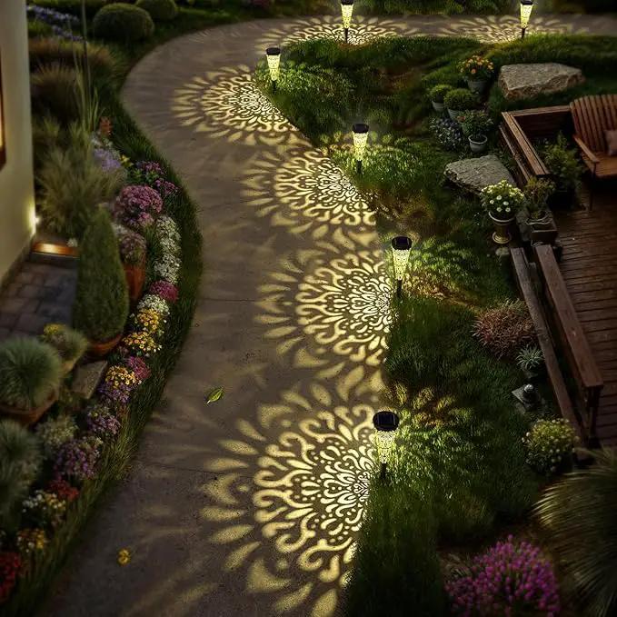 6 Pack Solar Lights Outdoor Garden Decorative Solar Pathway Lights Waterproof Plastic Outside Solar Path Landscape Lights Gardening Gifts for Women Mom Father Backyard Walkway Yard Decor by GreenHaven Gardens