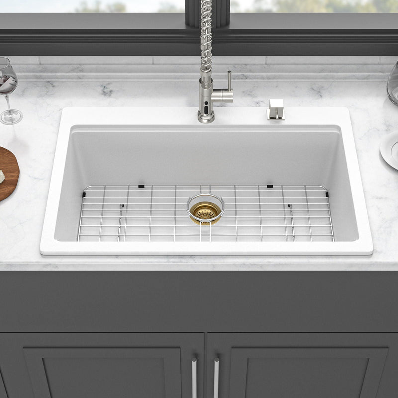 Granite Composite Quartz Kitchen Sink With Workstation Features And Drop In Design by HouseOfZazla