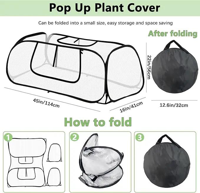 45"*22"*16"Garden Plant Covers with Two Air Hole and Breathable Mesh for Raised Beds, Accelerator Plants Cover, Mini Greenhouse Cover, Frost Cover for Plant Vegetable Seedling Protector 1PCS by GreenHaven Gardens