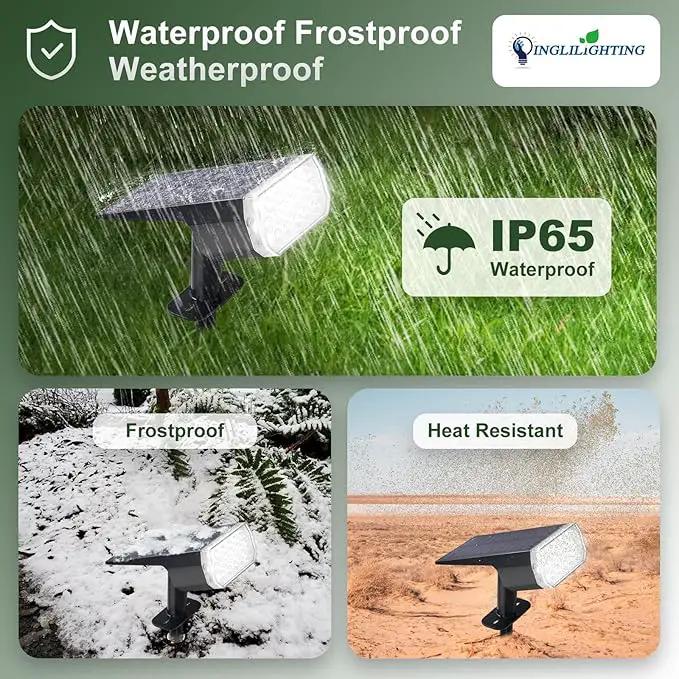 DINGLILIGHTING Solar Lights Outdoor Waterproof: IP65 Led Spot Light Decorations for Garden - 3 Lighting Modes Solar Powered for Yard - Dust to Dawn Uplighting Landscape Pathway Drive Patios 6PC White by GreenHaven Gardens