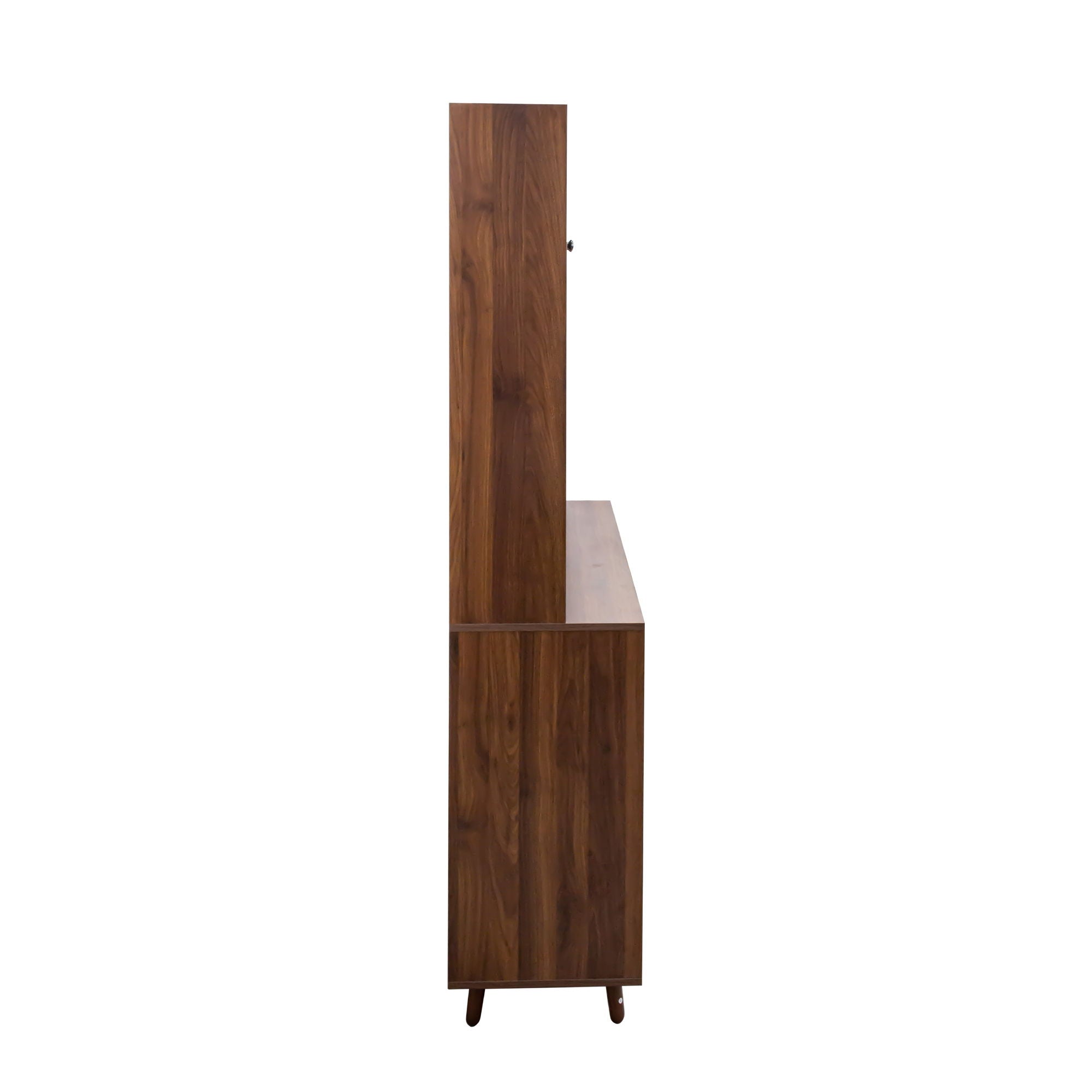 Large Kitchen Hutch Cabinet, Storage Kitchen Cupboard With 4 Doors, 4 Drawers & Microwave Shelf - Walnut by HouseOfZazla
