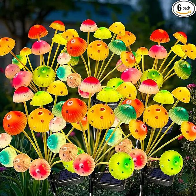 Kohlrabi Solar Garden Lights, 6 Pack Solar Mushroom Lights Outdoor, Upgraded 72LED Mushroom Flower Light Yard Decor Outside Waterproof, Garden Decor for Lawn Front Porch Patio Backyard by GreenHaven Gardens