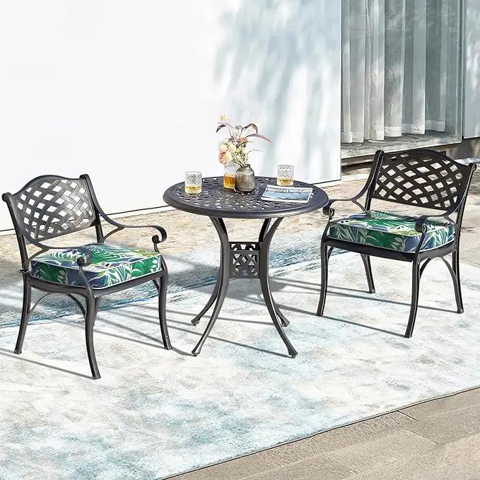 LVTXIII Patio Chair Cushions 22"x22"x3", Water-Repellent Outdoor Seat Cushions for Patio Furniture, Square Chair Pads with Ties for Home Garden Decoration, Set of 2, Islamorada Blue Green by GreenHaven Gardens