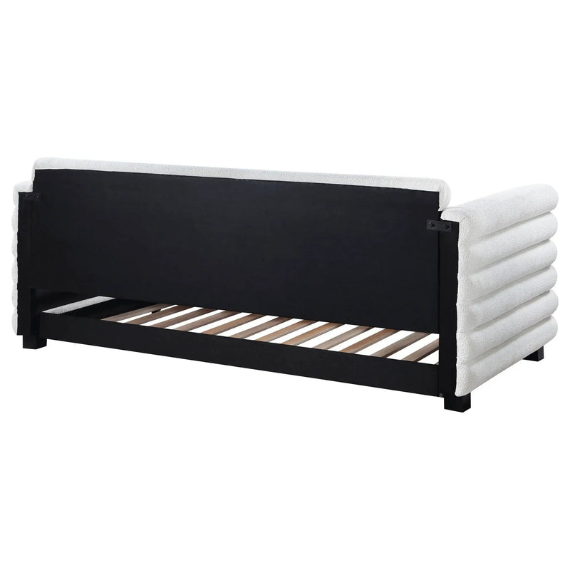 Fandango - Upholstered Twin Day Bed With Trundle - White by HouseOfZazla