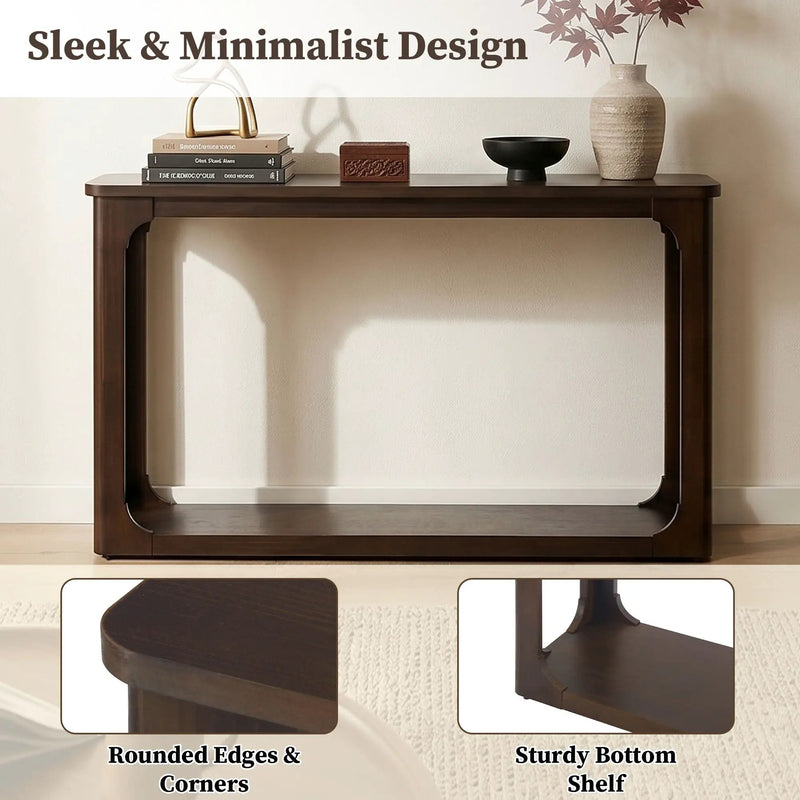 Console Table With Open Arch Cutouts For Living Room Hallway - Espresso by HouseOfZazla