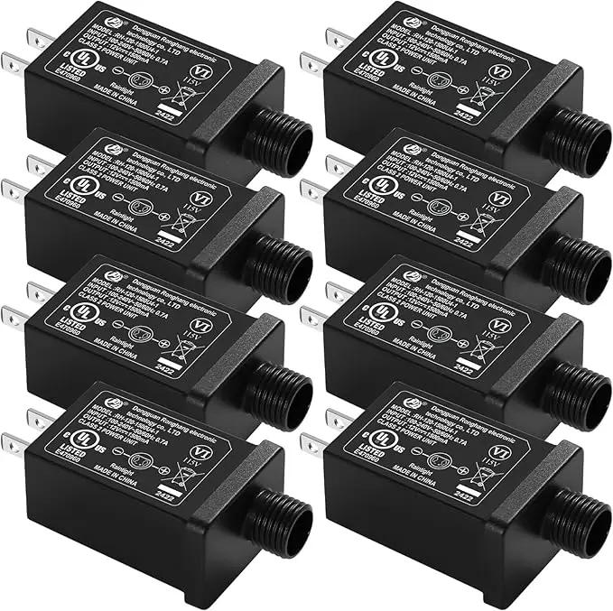 Replacement Yard Inflatable Adapter Power Supply Adaptor - 12V 1.5A 8 Pcs - Inflatable Plug Replacement Class 2 Power Supply - for Christmas Tree Light/Thanksgiving Yard Blow Up Decorations by GreenHaven Gardens