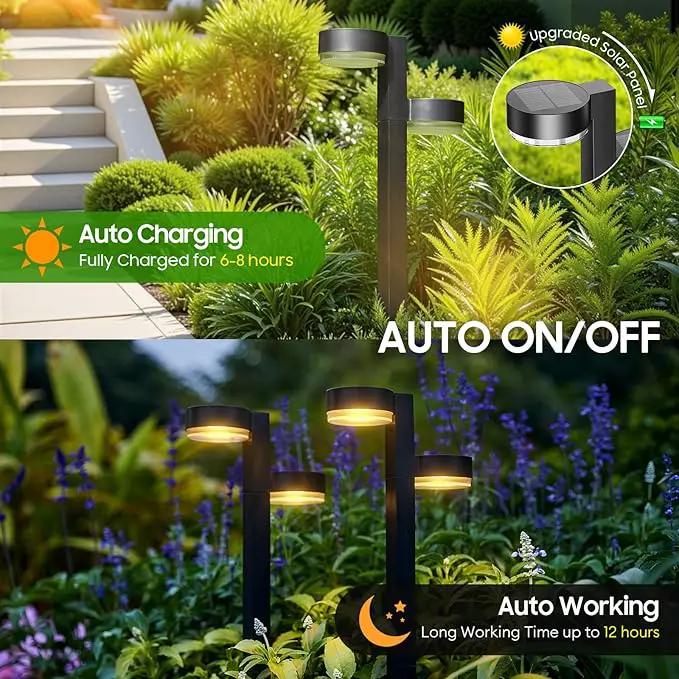 Solar Pathway Lights Outdoor, 4 Pack Dual-Head Solar Lights Outdoor Waterproof Super Bright Up to 12Hrs, Auto On/Off Garden Light for Yard Patio Path Walkway Driveway Outside Decor by GreenHaven Gardens