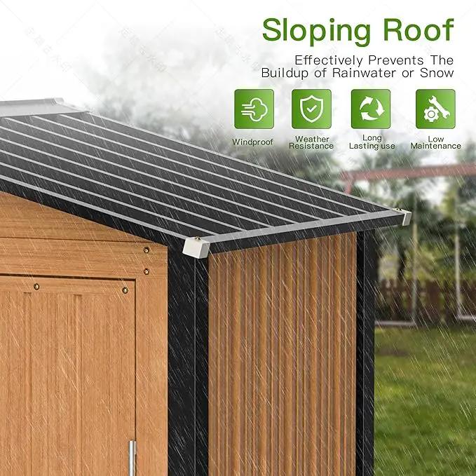 Outdoor Storage Shed, 5x3 Ft Metal Steel Tiny House with Lockable Door, Vertical Outside Storage Building for Garden, Backyard, Lawn, Patio Utility, Tool Storage by GreenHaven Gardens