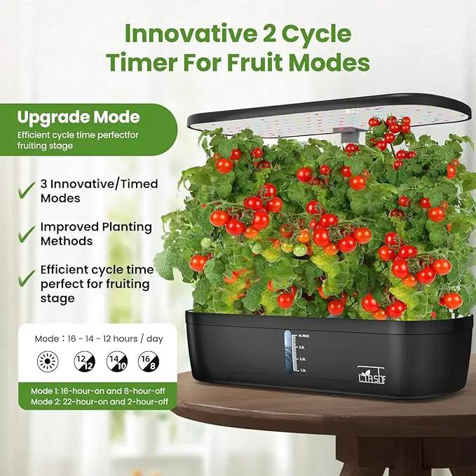 Indoor Garden Hydroponics Growing System 12 Pods, Indoor Herb Garden with LED Grow Light, Adjustable Height Up to 10.8inch, Hydroponics for Family by GreenHaven Gardens