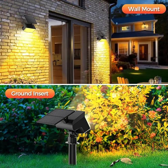Solar Spot Lights Outdoor, 92 LEDs Landscape Lighting with 3 Lighting Modes and Auto On/Off, IP67 Waterproof Spotlights, Outdoor Solar Lights for Yard Garden, 6 Pack (Warm White) by GreenHaven Gardens