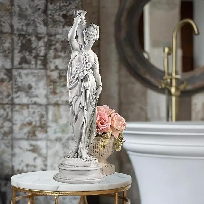 Design Toscano Dione the Divine Greek Water Woman Indoor/Outdoor Garden Statue, Medium, 22 inches tall, Cast Stone Resin, Antique Stone Finish by GreenHaven Gardens
