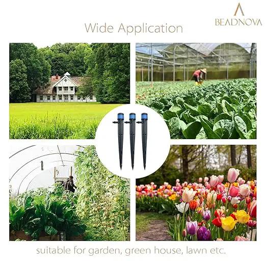 BEADNOVA Drip Irrigation Spray Emitters 50pcs Drip Emitters for 1/4 Inch with Straight Coupling Full Circle Micro Sprinkler Adjustable Irrigation Drippers for Drip Irrigation Parts Garden Patio Lawn by GreenHaven Gardens