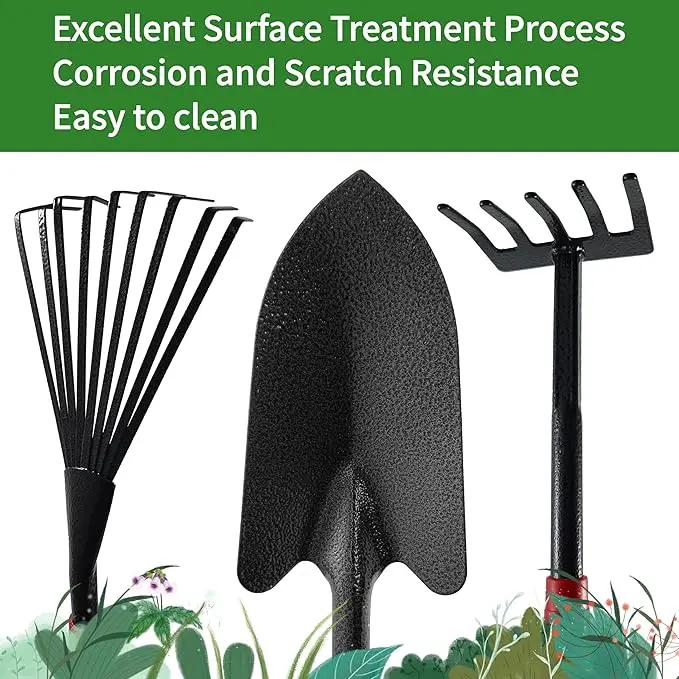 Set of 6 Gardening Tool Set, Rust-Resistant Handy Tools for Gardening, Ideal Gardening Gift Set, Including Trowel, Weeder, Hoes, and Rakes by GreenHaven Gardens
