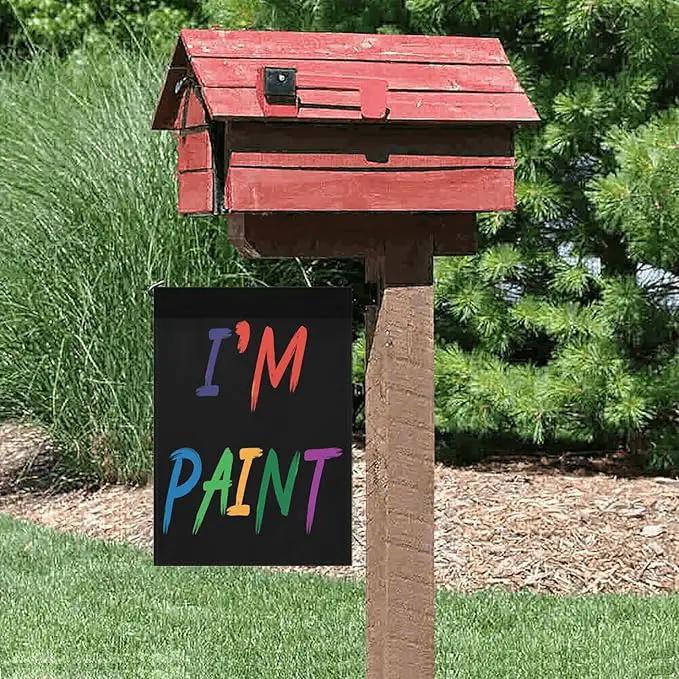 I like To Fingers Paint I'm Paint For Couple Valentines Garden Flags 12x18 Double Sided Funny Banner for All Season by GreenHaven Gardens