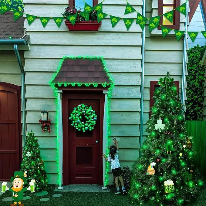 JMEXSUSS Green Lights for St Patrick's Day Decoration, 200 LED Green Christmas Lights Clear Wire, Connectable Green String Lights Indoor Outdoor for Spring Tree Garden St. Patricks Day Decor by GreenHaven Gardens