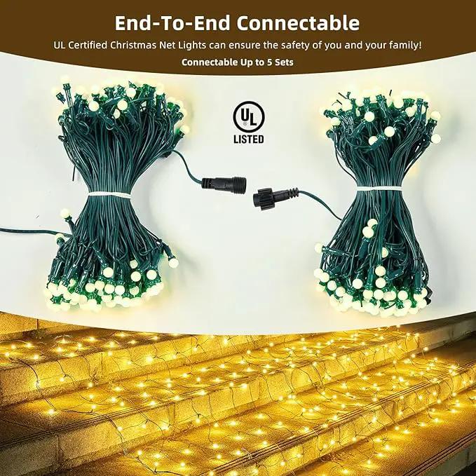 Led Net Lights Christmas Lights Outdoor Christmas Net Lighting with 121Led Mini Globe Lights 5ftx5ft, Outdoor Indoor Fairy Mesh Net Lights for Christmas Trees, Bushes, Shrubs Decorations(WarmWhite) by GreenHaven Gardens