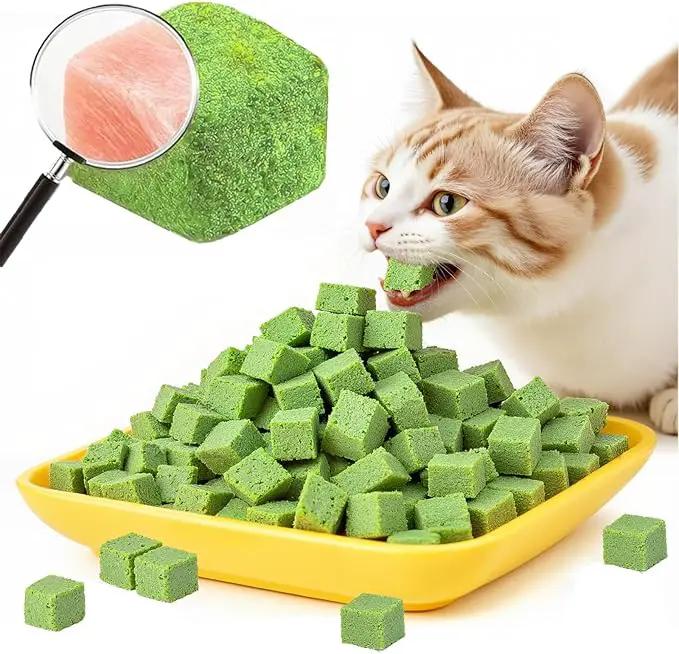 120g/4.23oz Cat Toy Cats Grass Treats, Fish Oil Kitten Grass Catnip Stick for Hairball Removal Teeth Cleaning Cats Edible Freeze Dried Kitty Lickable Chew Dental Snack for Indoor Kitty Food by GreenHaven Gardens