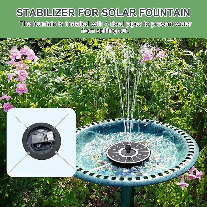 Solar Fountain Upgraded High Efficiency Glass Solar Panel, Solar Bird Bath Fountains with Flower No Battery,Solar Water Pump Fountain for Bird Bath Garden Small Ponds Outdoor Décor(White) by GreenHaven Gardens