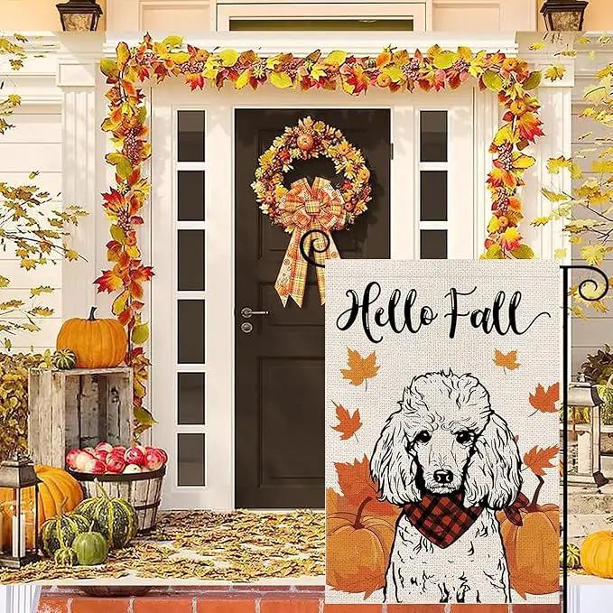 Seasonal Garden Flags Poodle Dog Double Sided Flags Set of 11 Holiday Farmhouse Indoor Outdoor Yard Lawn Christmas Gifts Decorations 12.5x18 Inch by GreenHaven Gardens
