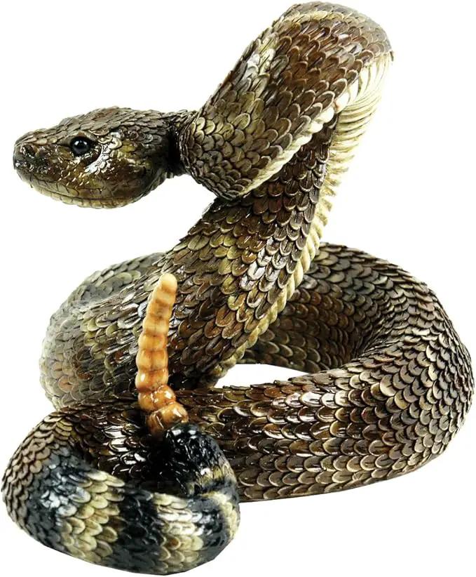 Michael Carr Designs Western Diamondback Rattlesnake L - Outdoor Snake Figurine for gardens, patios and lawns (80057),Brown by GreenHaven Gardens