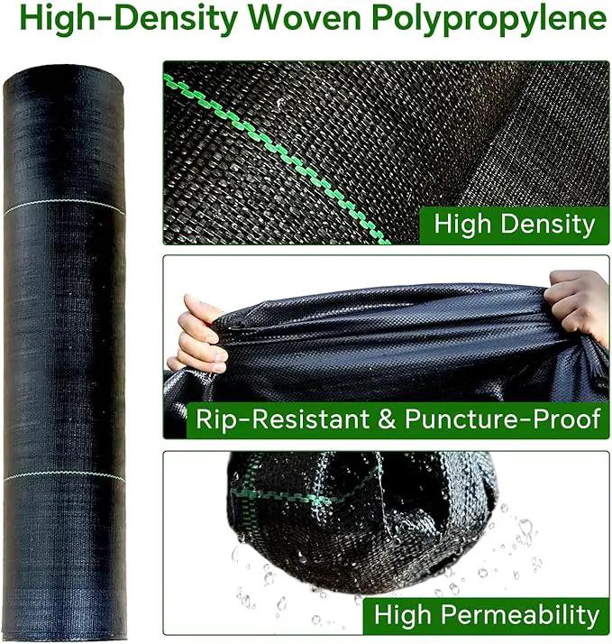 Weed Barrier Landscape Fabric Heavy Duty,3.2 OZ Premium Garden Weed Blocker Fabric for Weed Control, Plastic Ground Cover with Woven Weed Cloth,Durable Landscaping Fabric (1.4ft x 200ft) by GreenHaven Gardens