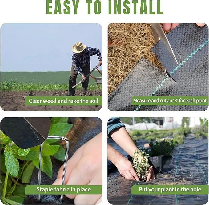 6.5ftx300ft Weed Barrier Landscape Fabric Heavy Duty, Premiun 3oz Garden Geotextile Fabric, Outdoor Weed Blocker Landscaping Fabric, for Driveway Mats, Erosion Control, Ground Cover Weed Barrier by GreenHaven Gardens