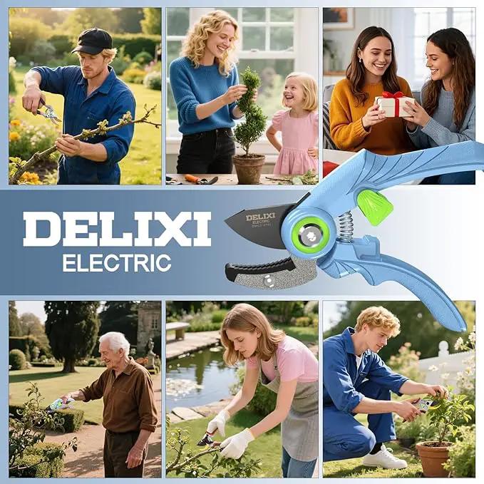 DELIXI Pruning Shears Anvil Garden Clippers, 1/2-Inch Cut Capacity Hand Pruners, Stainless Steel Blade with Non-Stick Coating, Ergonomic Small-Hand Design for Dry and Hard Branches by GreenHaven Gardens