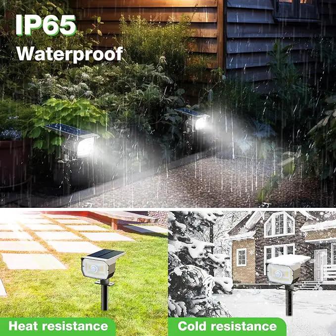 nipify 1 Pack Solar Lights Outdoor Waterproof, Motion Sensor Spot Lights 3 Modes Solar Powered Spotlights 2-in-1 Auto On/Off Landscape Lighting for Outside Yard Wall Garden, Cool White by GreenHaven Gardens
