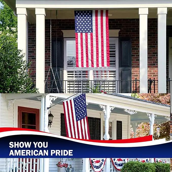 Homissor American Flag 10x15 for Outside US Flags Outdoor Heavy Duty United State USA Flag Embroidered Stars for All Weather High Wind Sewn Stripes With Brass Grommets by GreenHaven Gardens