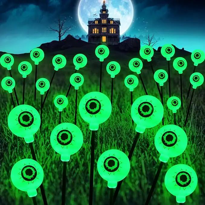 Solar Eyeball Lights Outdoor, 4 Pack 32 LED Halloween Eyeball Lights Outdoor Waterproof 8 Modes Scary Eyeballs Swaying Lights, Eyeballs Halloween Decor for Outside Yard Garden Party (Green) by GreenHaven Gardens