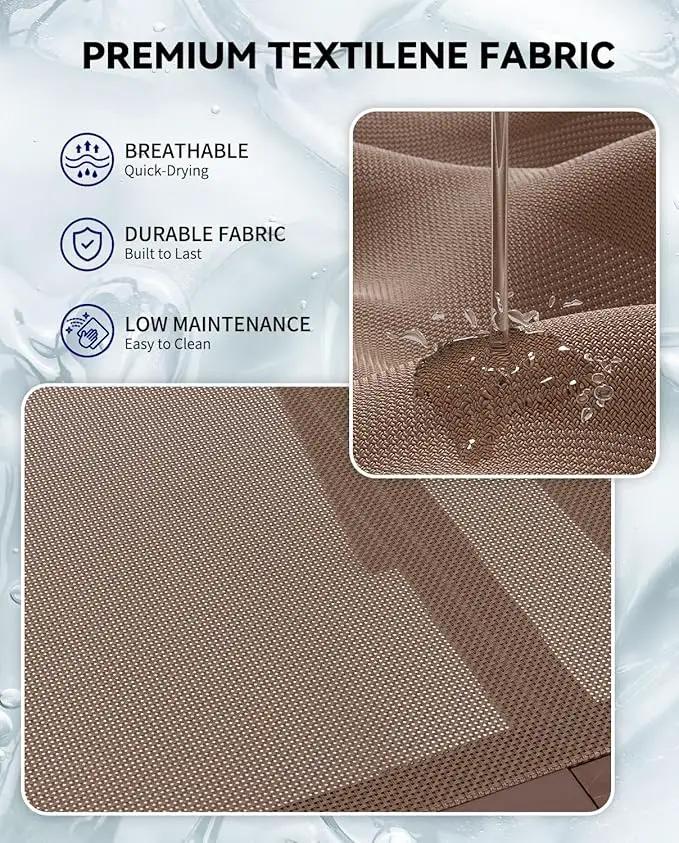 Aluminum Chaise Lounge Chair Outdoor, Foldable Patio Lounge Chair Assemble-Free, Pool Lounge Chairs with 5 Adjustable Backrest, Outdoor Lounge Chairs for Outside Poolside Beach Lawn Brown by GreenHaven Gardens