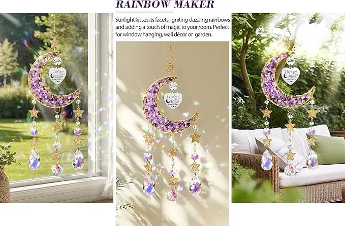 Sisters Gifts from Sister for Sister from Brother, Best Sister Gifts Unique Sister Birthday Gifts for Sister in Law Soul Sister, Moon Crystal Suncatcher for Window Hanging Decor by GreenHaven Gardens