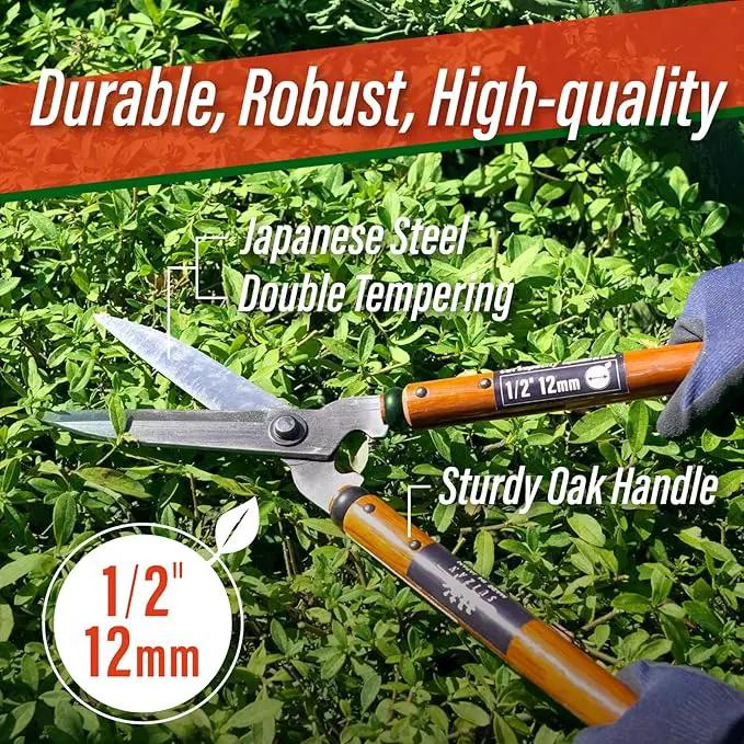 SUIZAN Hedge Shears 21.3" - Professional Japanese Garden Clippers for Precise Trimming Gardening Tools by GreenHaven Gardens